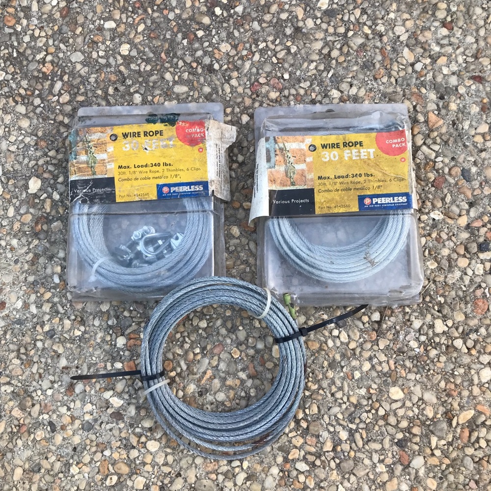 Peerless Wire Rope Max Load 340 lbs. 
Part No. 4842560
2 NIB 30 Ft. 1/8” Wire Ro - Picture 8 of 8